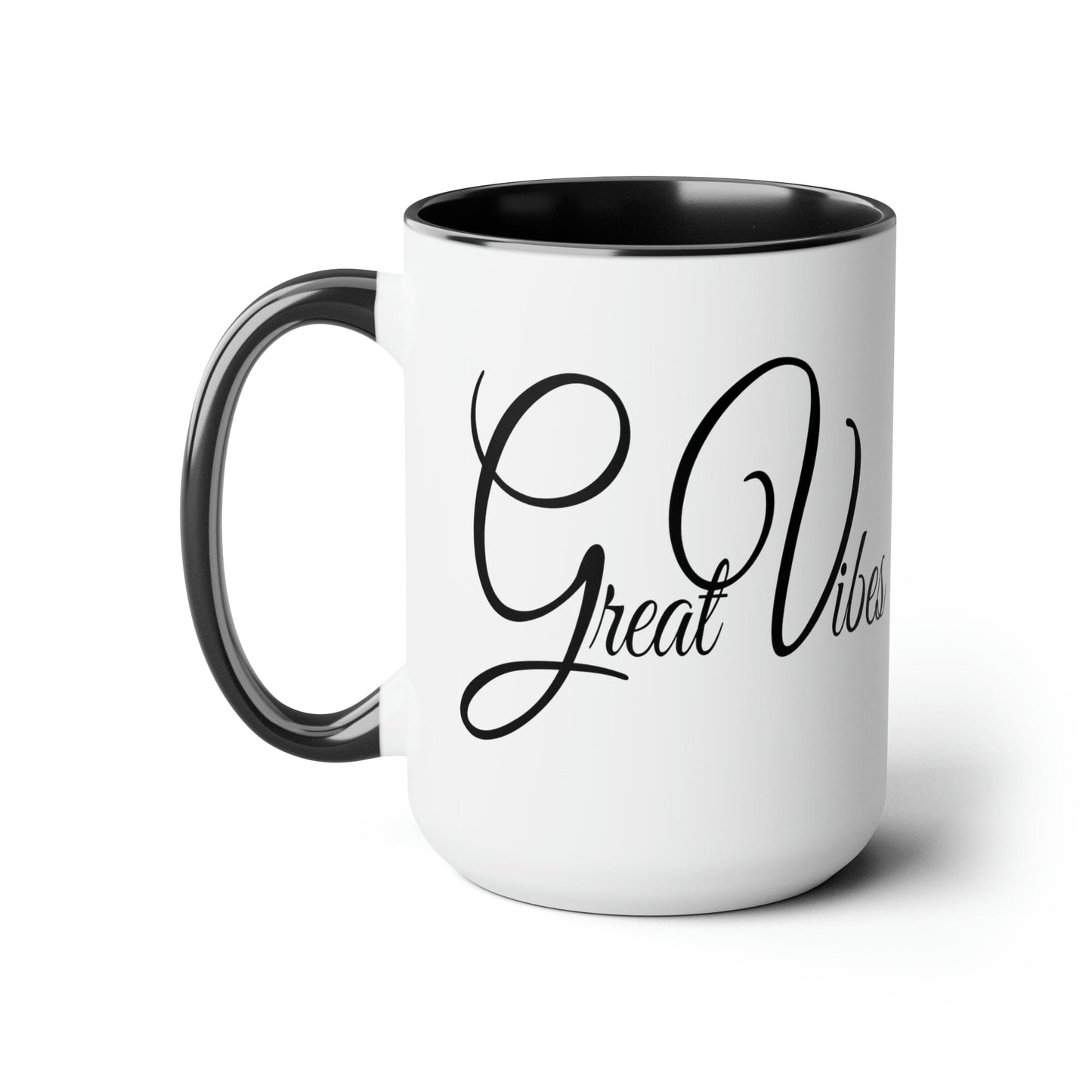 Ceramic Coffee Mug 15oz - Great Vibes Black Illustration-0