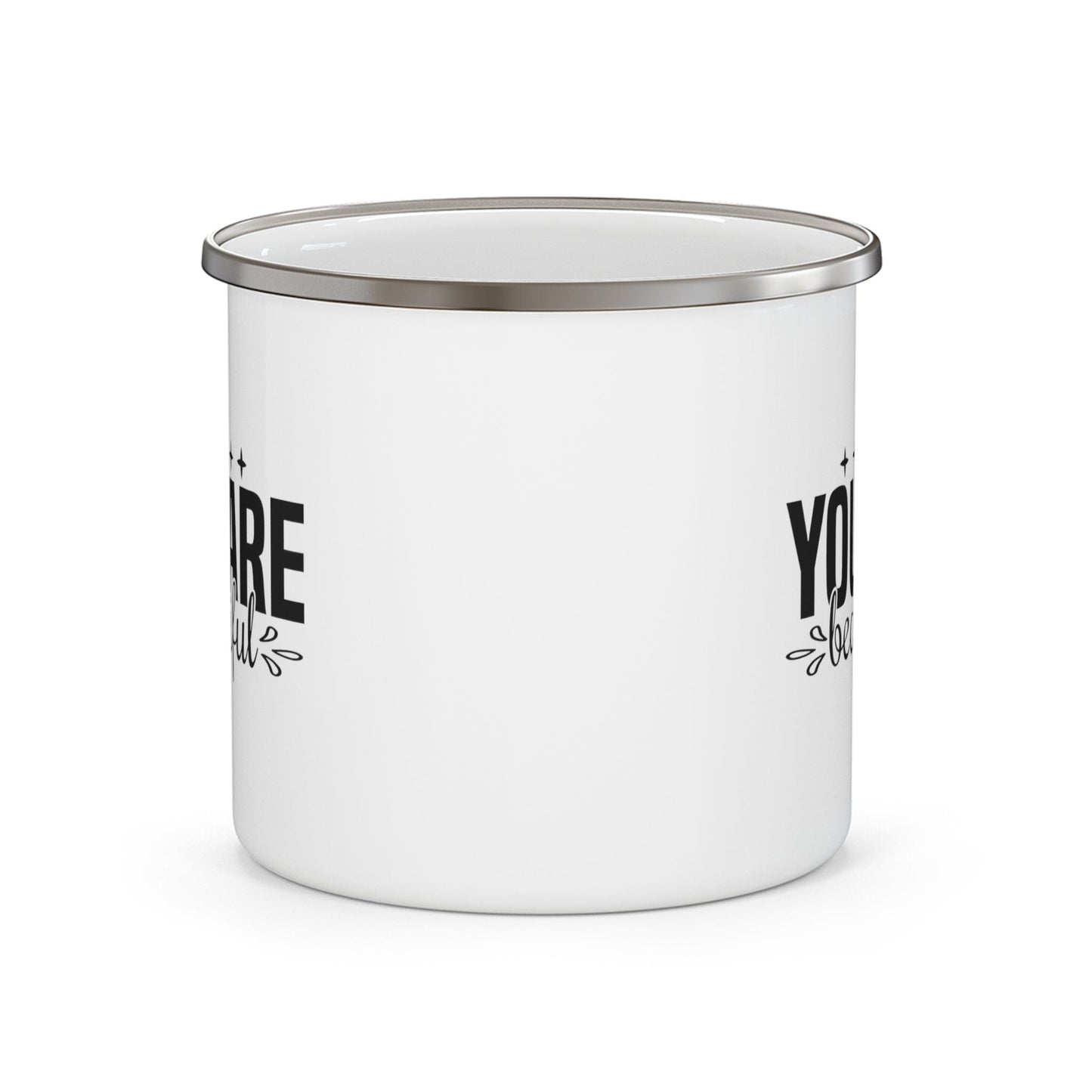 Enamel Camping Mug - you are Beautiful - Inspiration Affirmation-1