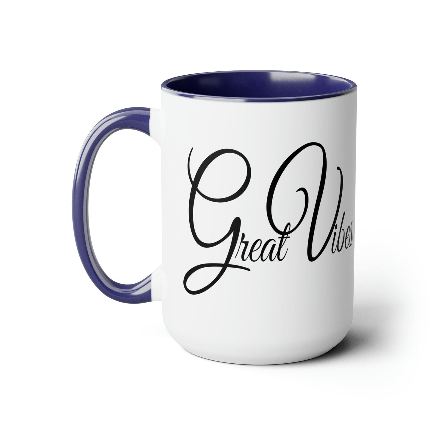 Ceramic Coffee Mug 15oz - Great Vibes Black Illustration-2