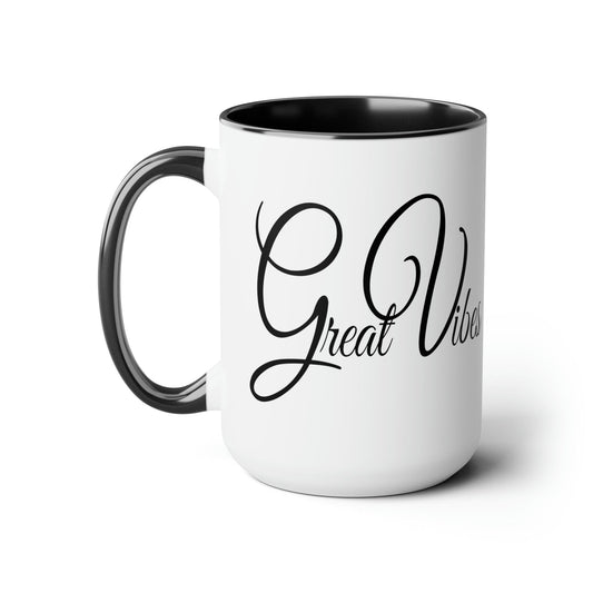 Ceramic Coffee Mug 15oz - Great Vibes Black Illustration-0
