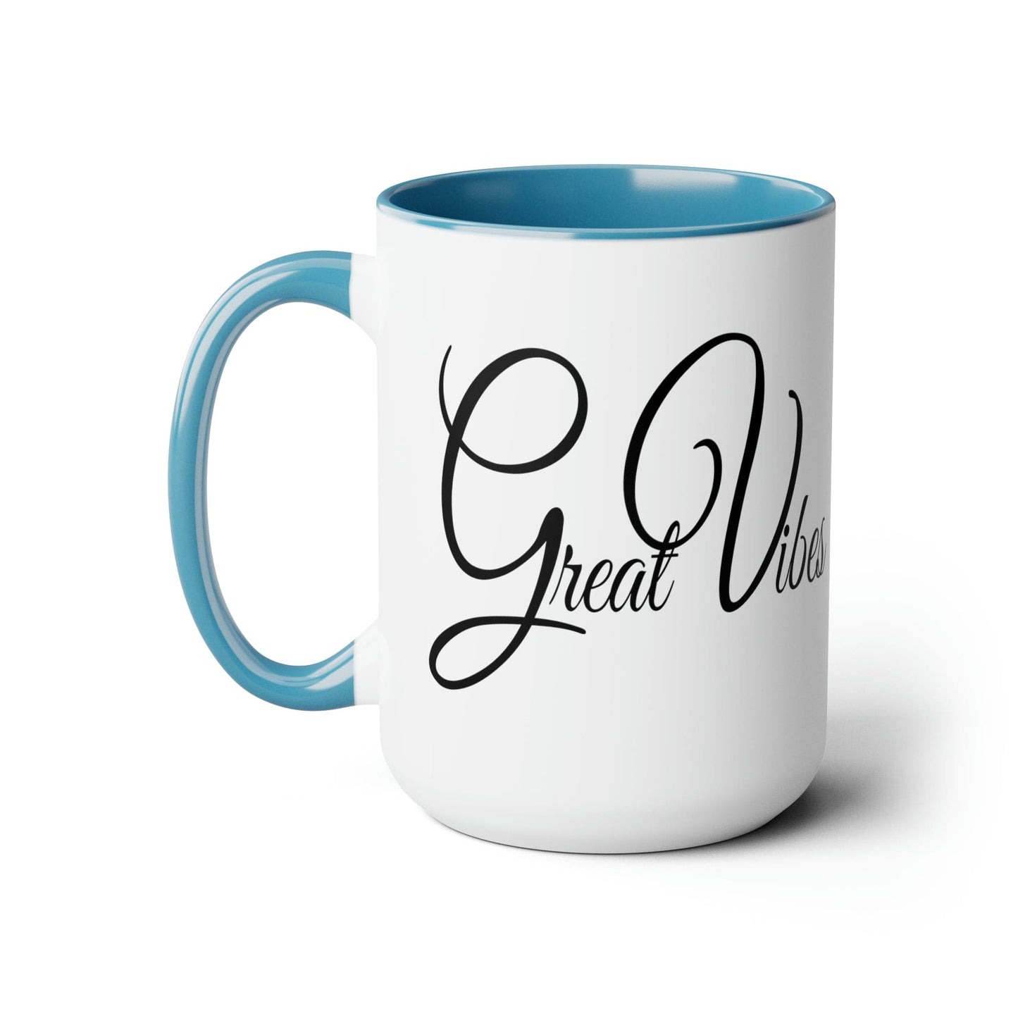 Ceramic Coffee Mug 15oz - Great Vibes Black Illustration-1