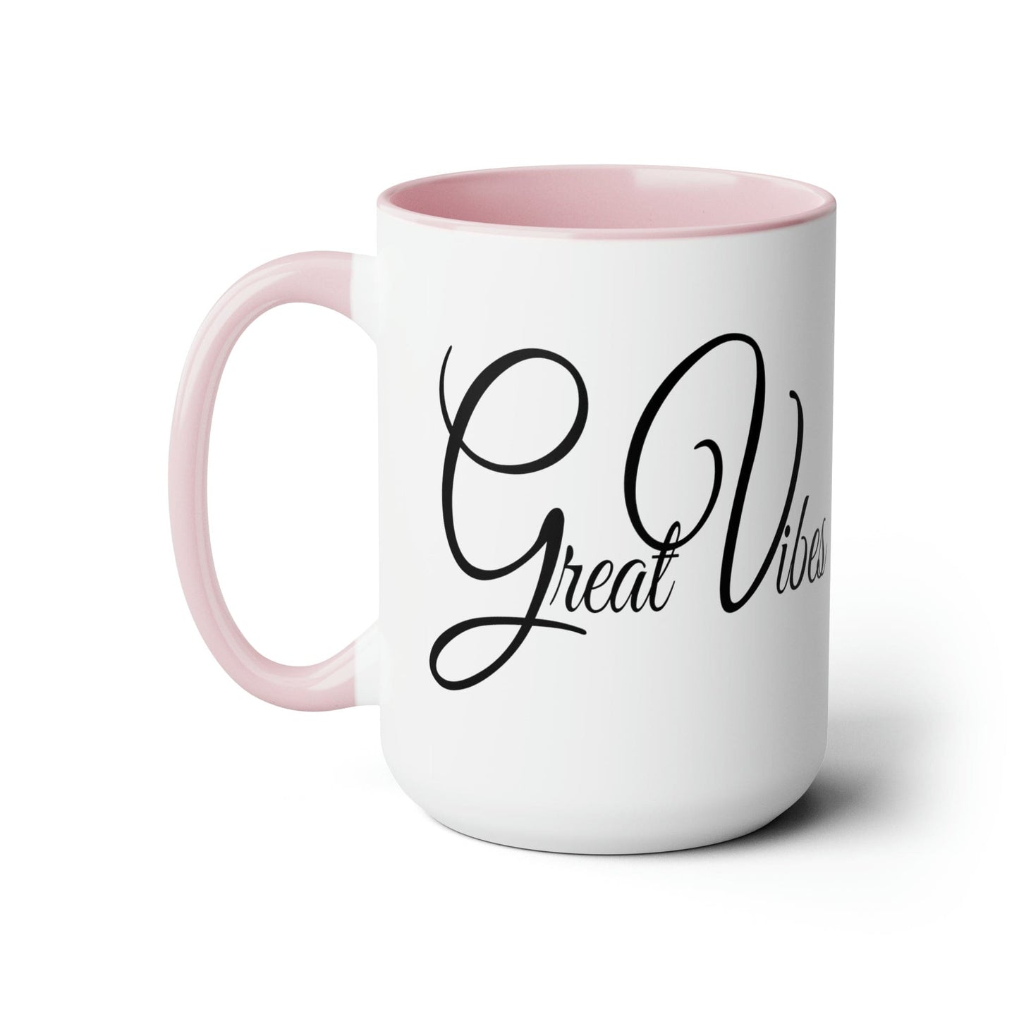 Ceramic Coffee Mug 15oz - Great Vibes Black Illustration-3