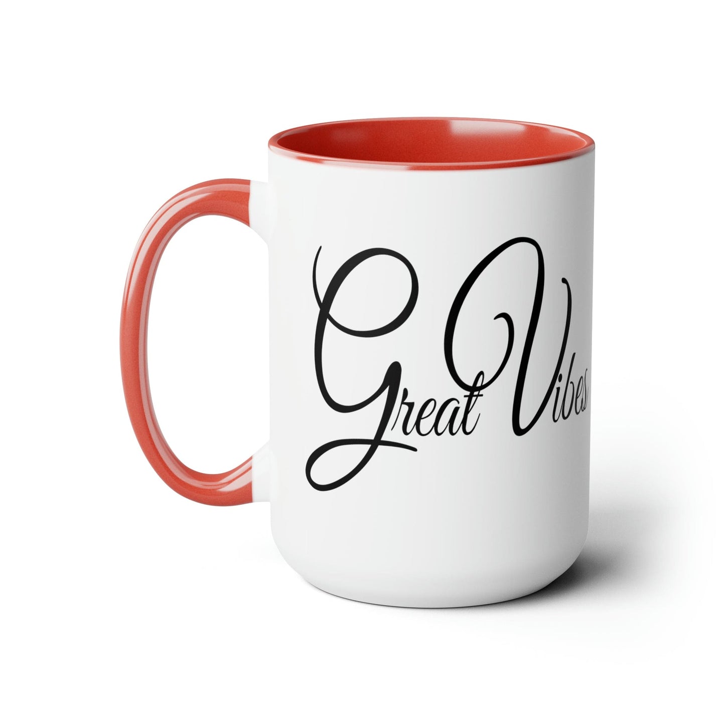 Ceramic Coffee Mug 15oz - Great Vibes Black Illustration-4