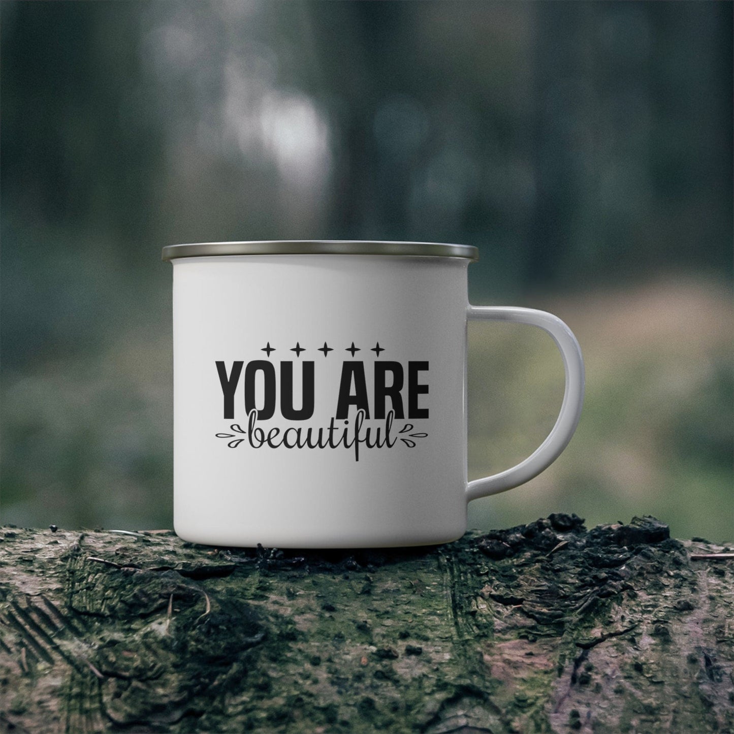 Enamel Camping Mug - you are Beautiful - Inspiration Affirmation-3