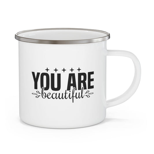 Enamel Camping Mug - you are Beautiful - Inspiration Affirmation-0