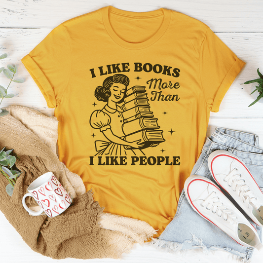 I Like Books More Than I Like People Tee-0