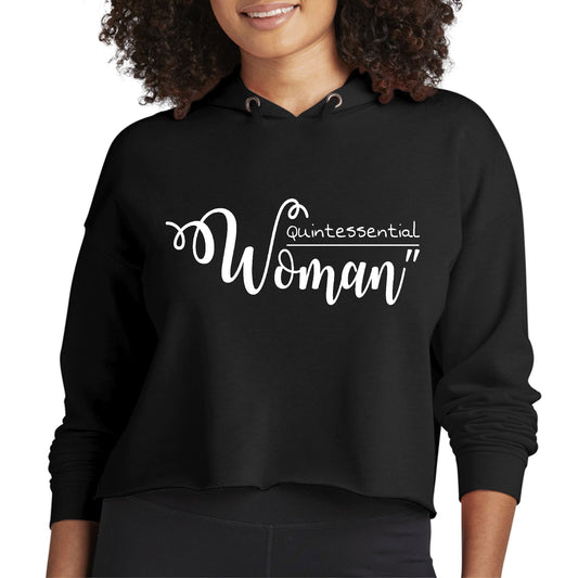 Womens Cropped Hoodie Quintessential Woman-0